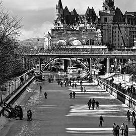 Rideau Canal is open for skating BW by Tatiana Travelways