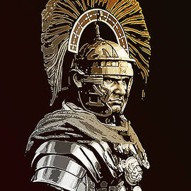 Roman Centurion Portrait - 2 by AM FineArtPrints
