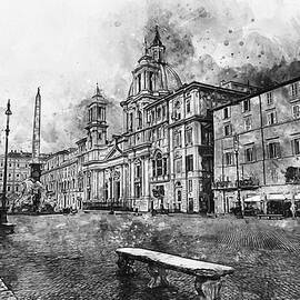 Rome, Piazza Navona - 04 by AM FineArtPrints