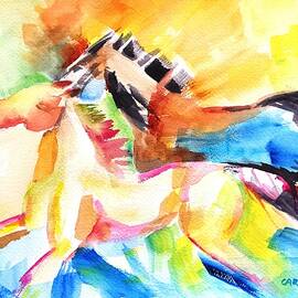 Running Horses Color by Carlin Blahnik CarlinArtWatercolor