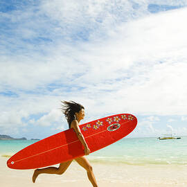 Running with Surfboard by Dana Edmunds - Printscapes