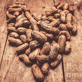 Rustic country peanut heart. Natural foods by Jorgo Photography