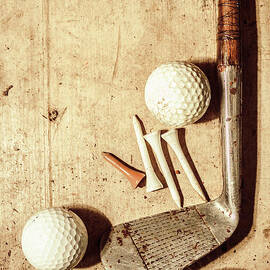 Rustic golf club memorabilia by Jorgo Photography
