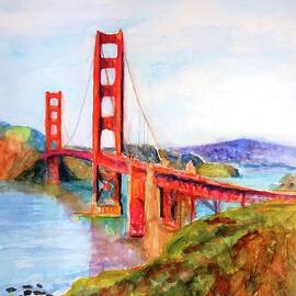 San Francisco Golden Gate Bridge Impressionism by Carlin Blahnik CarlinArtWatercolor