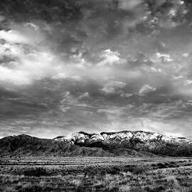 Sandia Mountains Black and White Print by Howard Holley