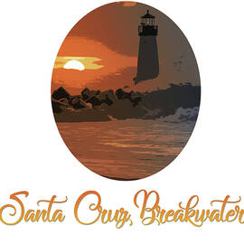 Santa Cruz BreakWater - Walton Lighthouse by AM FineArtPrints