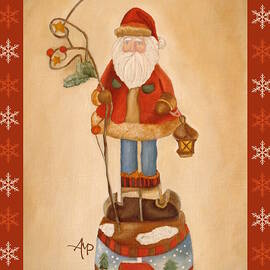 Santa Is Coming With Snowflakes by Angeles M Pomata