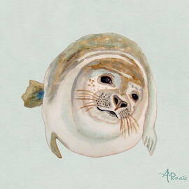 Sea Lion Watercolor by Angeles M Pomata