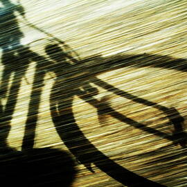 Shadow of a person riding a bicycle by Sami Sarkis Photography