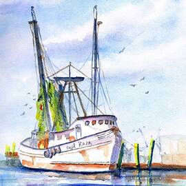 Shrimp Boat Gulf Fishing by Carlin Blahnik CarlinArtWatercolor