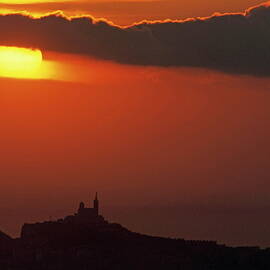 Silhouetted cityscape of Marseille at sunset by Sami Sarkis Photography