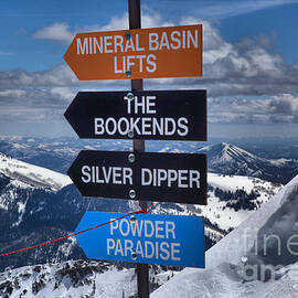 Ski Signs In The Wasatch Mountains by Adam Jewell