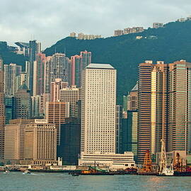 Skyline from Kowloon with Victoria Peak in the background in Hong Kong by Sami Sarkis Photography
