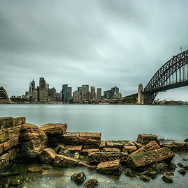 Skyline of Sydney downtown  with Harbour Bridge, NSW, Australia by Miroslav Liska