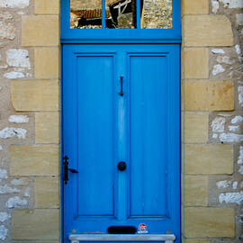 South of France rustic blue door  by Georgia Clare