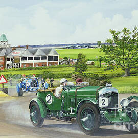 Speed Six Bentley at Brooklands 1930 by Richard Wheatland