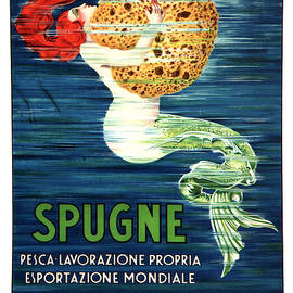 Spugne - Mermaid - Brignone Bath Sponge - Vintage Advertising Poster by Studio Grafiikka