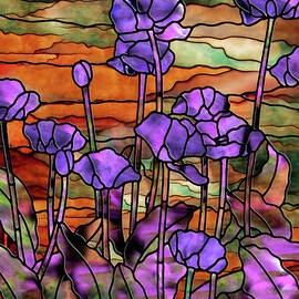 Stained Glass Poppies by Mindy Sommers