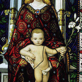 Stained glass window of the Madonna and Child by Sami Sarkis Photography