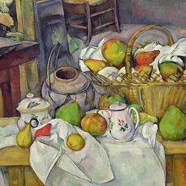 Still life with basket by Paul Cezanne