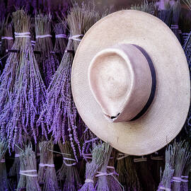 Straw Hat and French Lavender Bunches by Susan Candelario