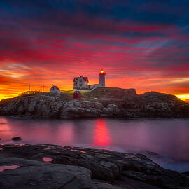 Sunrise over Nubble Light by Darren White