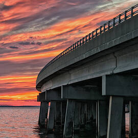 Sunset at Virginia Dare Memorial Bridge 4854 by Dan Beauvais