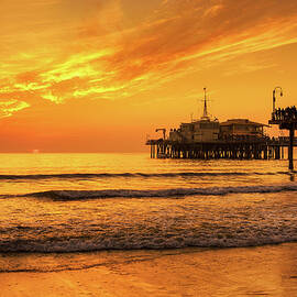 Sunset from Santa Monica Pier in Los Angeles by Miroslav Liska