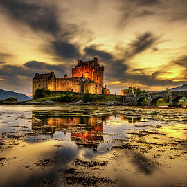 Sunset over Eilean Donan Castle in Scotland by Miroslav Liska