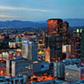 Super Wide View of Los Angeles at Dusk by Kelley King