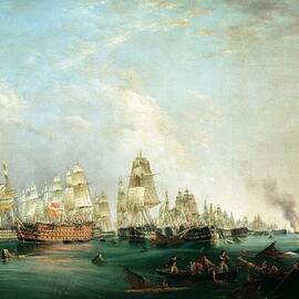 Surrender of the Santissima Trinidad to Neptune The Battle of Trafalgar by Lieutenant Robert Strickland Thomas