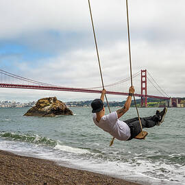 Swing and the Golden gate bridge by Miroslav Liska