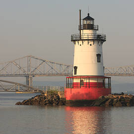 Tarrytown Lighthouse and Tappan Zee Bridge IV by Clarence Holmes