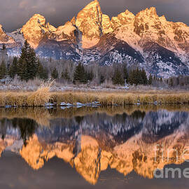 Teton Morning With Storm Clouds by Adam Jewell