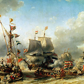 The Embarkation of Ruyter and William de Witt in 1667 by Louis Eugene Gabriel Isabey