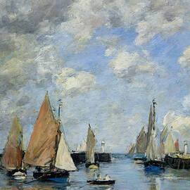 The Jetty at High Tide by Eugene Louis Boudin