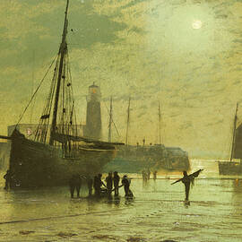 The Lighthouse at Scarborough by John Atkinson Grimshaw