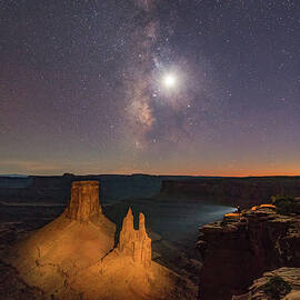 The Milky Way and the Moon from Marlboro Point by Dan Norris