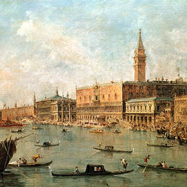 The Palace and the Molo from the Basin of San Marco by Francesco Guardi