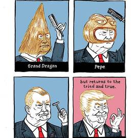 The President Explores Some Alt-Hair Styles by Peter Kuper