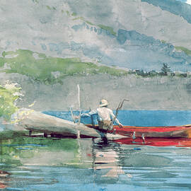 The Red Canoe by Winslow Homer
