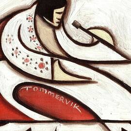 Tommervik Elvis Red Cape Art Print  by Tommervik