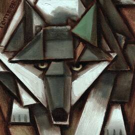 Abstract Gray Wolf Painting by Tommervik