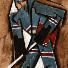 Abstract Hockey Player  Art Print by Tommervik