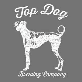 Top Dog Brewing Company Tee White Ink by Edward Fielding