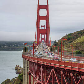 Traffic on the Golden Gate Bridge in San Francisco by Miroslav Liska