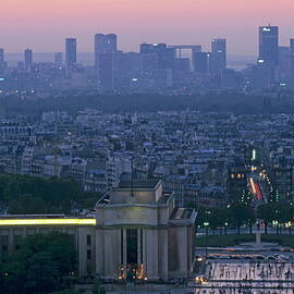 Trocadero Palace and the La Defense skyscrapers seen from the Eiffel Tower by Sami Sarkis Photography
