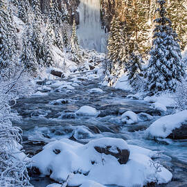 Tumalo Falls Snow  by Russell Wells