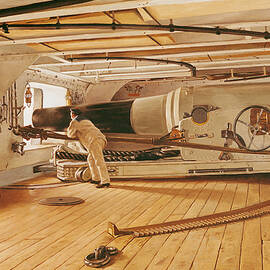 Twenty-Seven Pound Cannon on a Battleship by Gustave Bourgain
