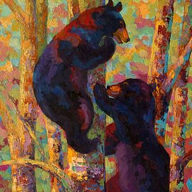 Two High - Black Bear Cubs by Marion Rose